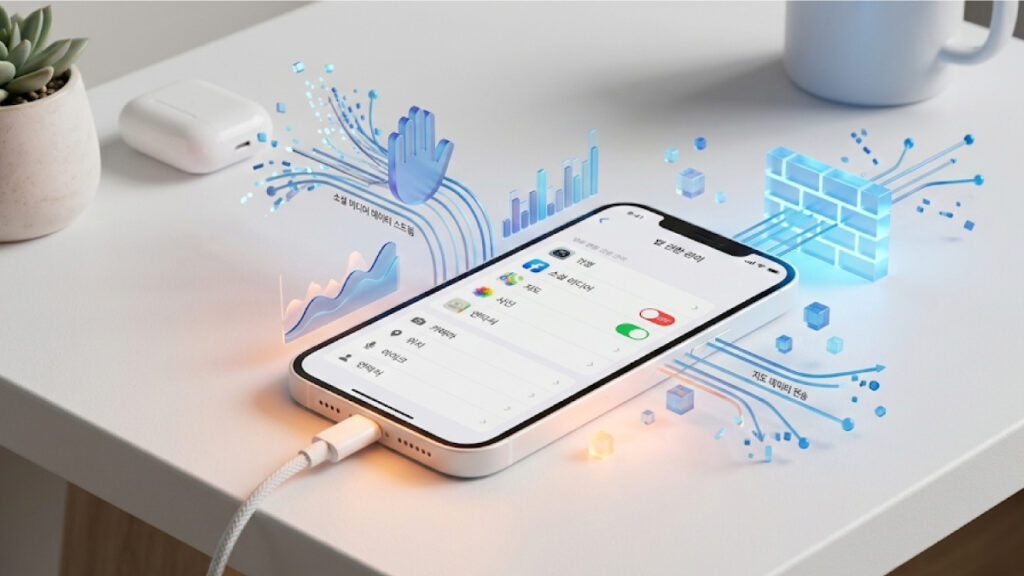 스마트폰 개인정보 보호 전용 백그라운드 데이터 통제 설정