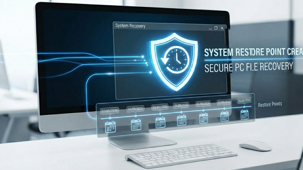 윈도우 PC 파일 복구 및 시스템 복원 지점 만들기 가이드 이미지