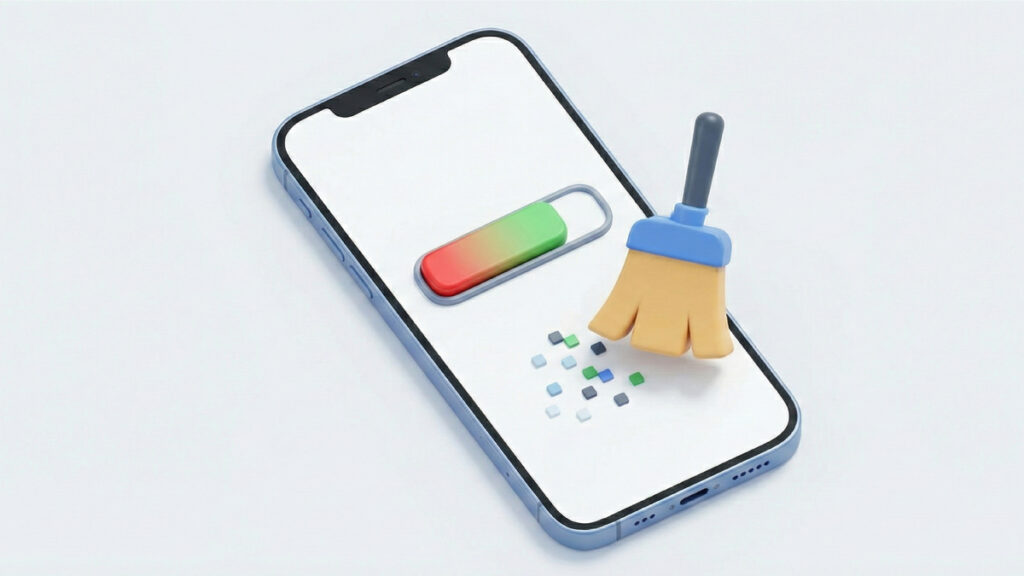 스마트폰 속도 느려짐 해결을 위한 앱 캐시 및 데이터 정리 화면