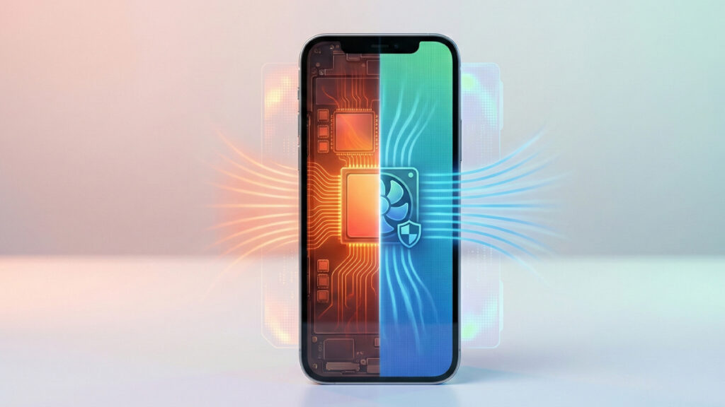 스마트폰 발열 해결 및 쓰로틀링 방지를 위한 시스템 냉각 상징 이미지