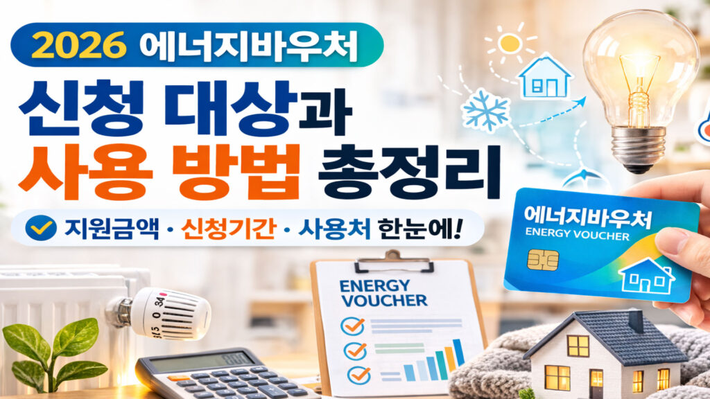 2026 에너지바우처 신청 대상과 사용 방법 정리