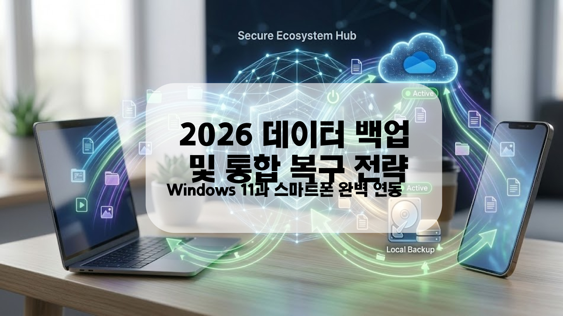 2026 데이터 백업을 위한 Windows 11과 스마트폰 통합 보안 대시보드