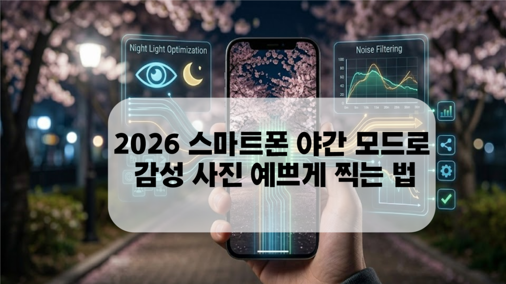 2026 스마트폰 야간 모드로 찍은 밤 산책 감성 사진과 이를 분석하는 NPU 최적화 대표 이미지